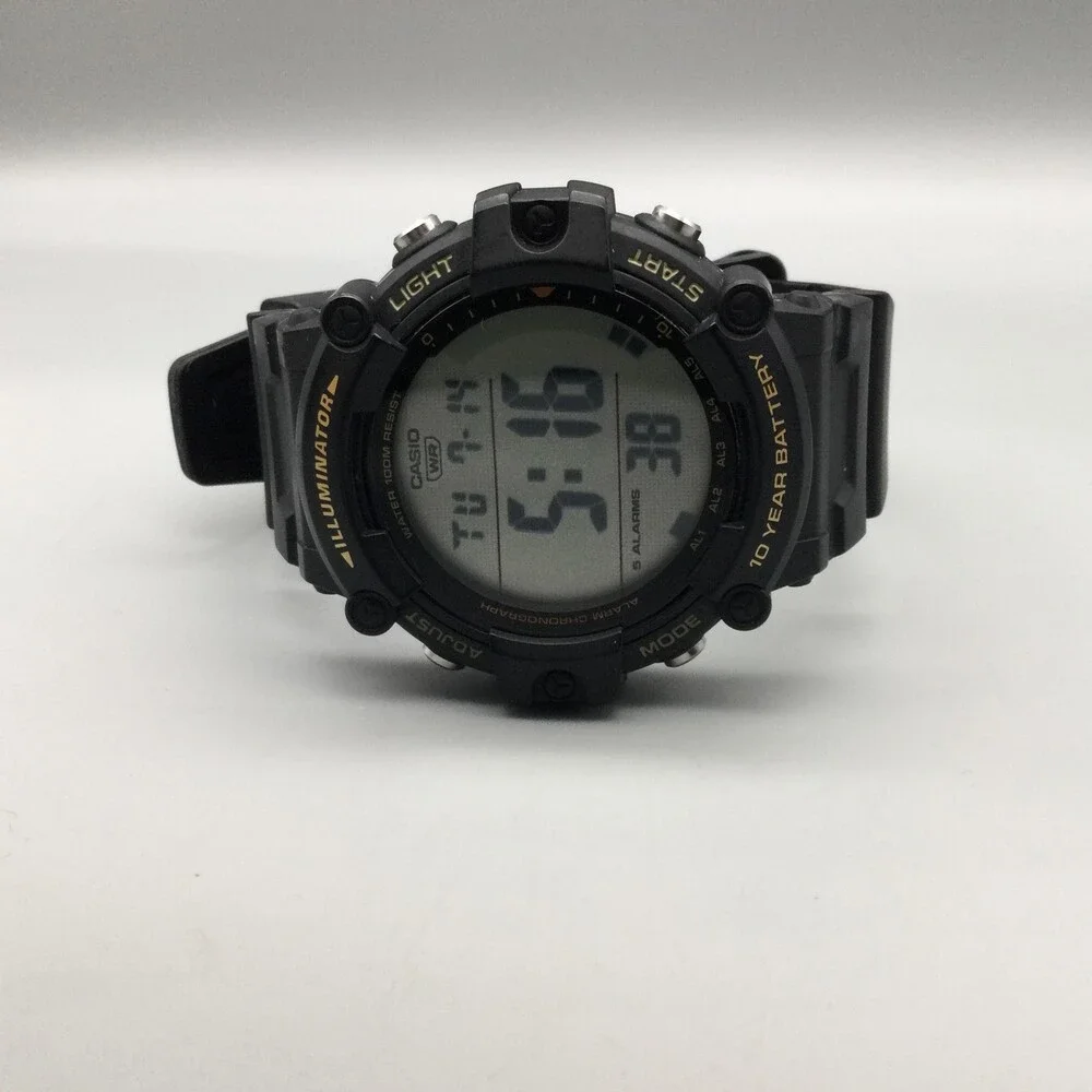 Casio 3502 AE-1500WH Mens Watch 50mm Digital Black 5 Alarms Chronograph